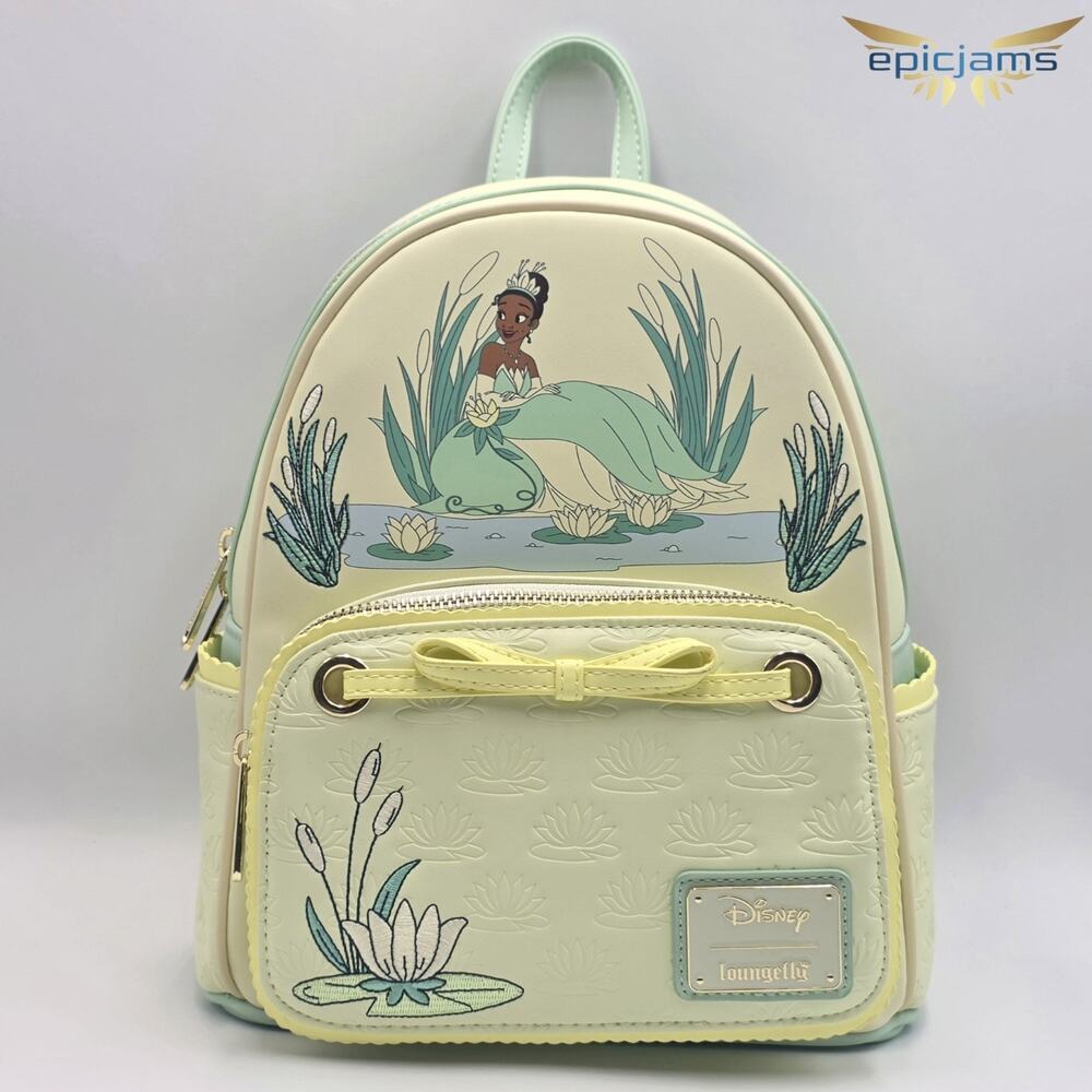Loungefly Disney The Princess and the Frog Tiana Pond Flowers Mini Backpack New